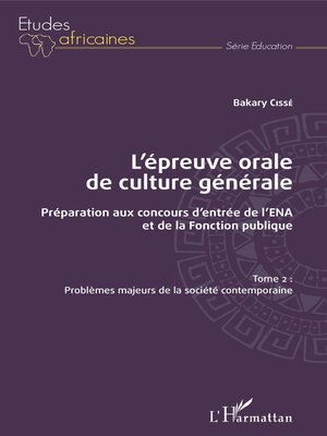 cover image of L'épreuve orale de culture générale Tome 2